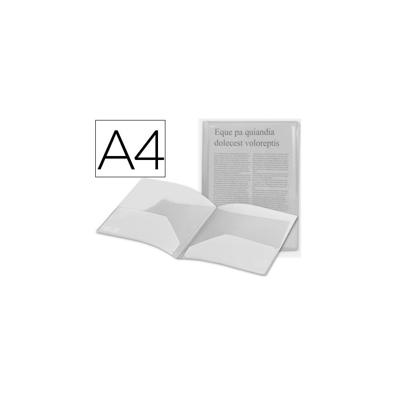 Carpeta liderpapel dossier dos bolsas 35584 polipropilenodin a4 incolora