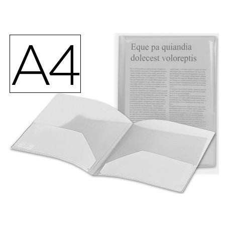 Carpeta liderpapel dossier dos bolsas 35584 polipropilenodin a4 incolora