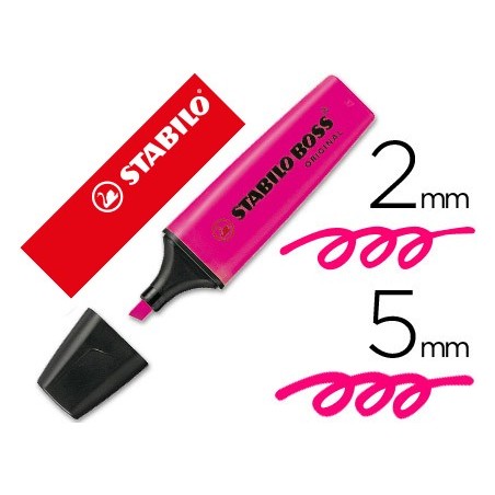 Rotulador stabilo boss fluorescente 70 rosa