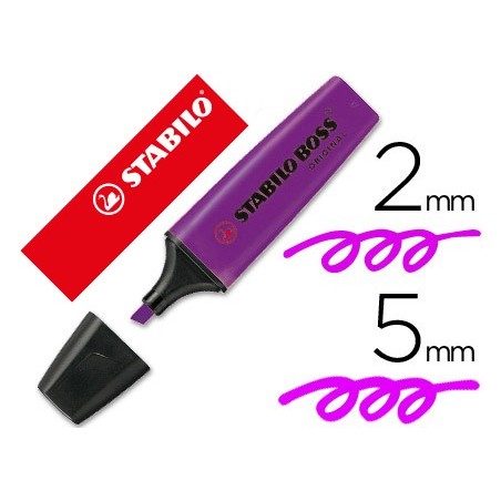 Rotulador stabilo boss fluorescente 70 lavanda