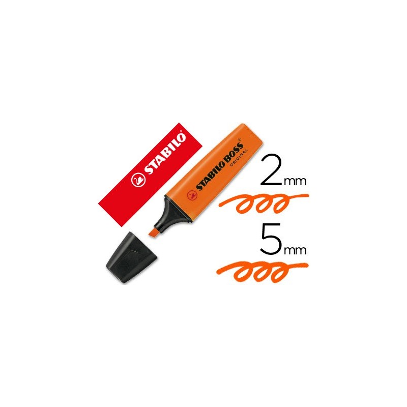Rotulador stabilo boss fluorescente 70 naranja