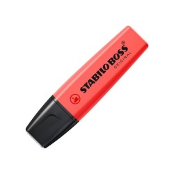 Rotulador stabilo boss fluorescente 70 rojo