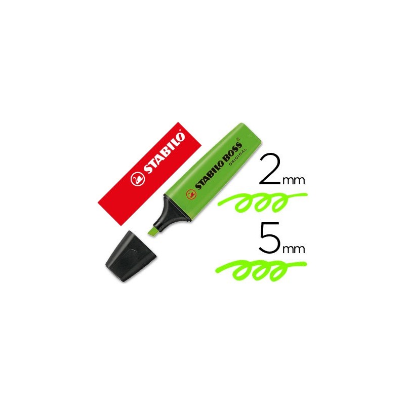 Rotulador stabilo boss fluorescente 70 verde