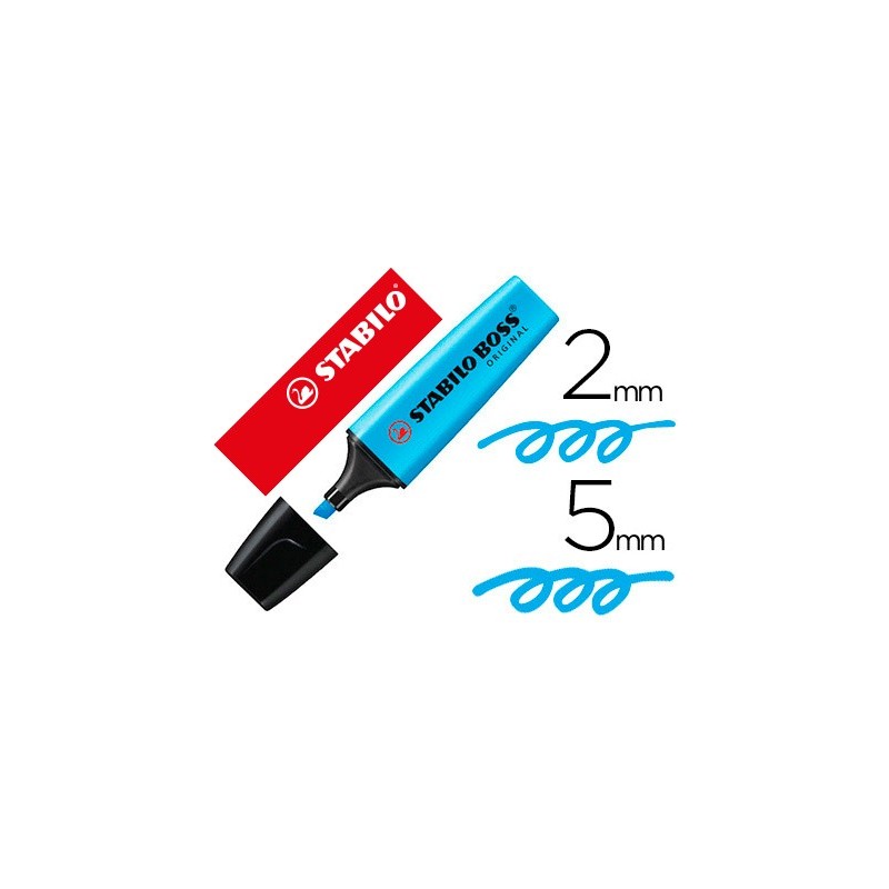 Rotulador stabilo boss fluorescente 70 azul