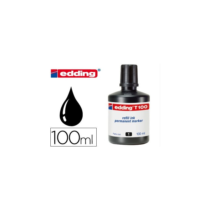 Tinta rotulador edding t-100 negro bote 100 ml
