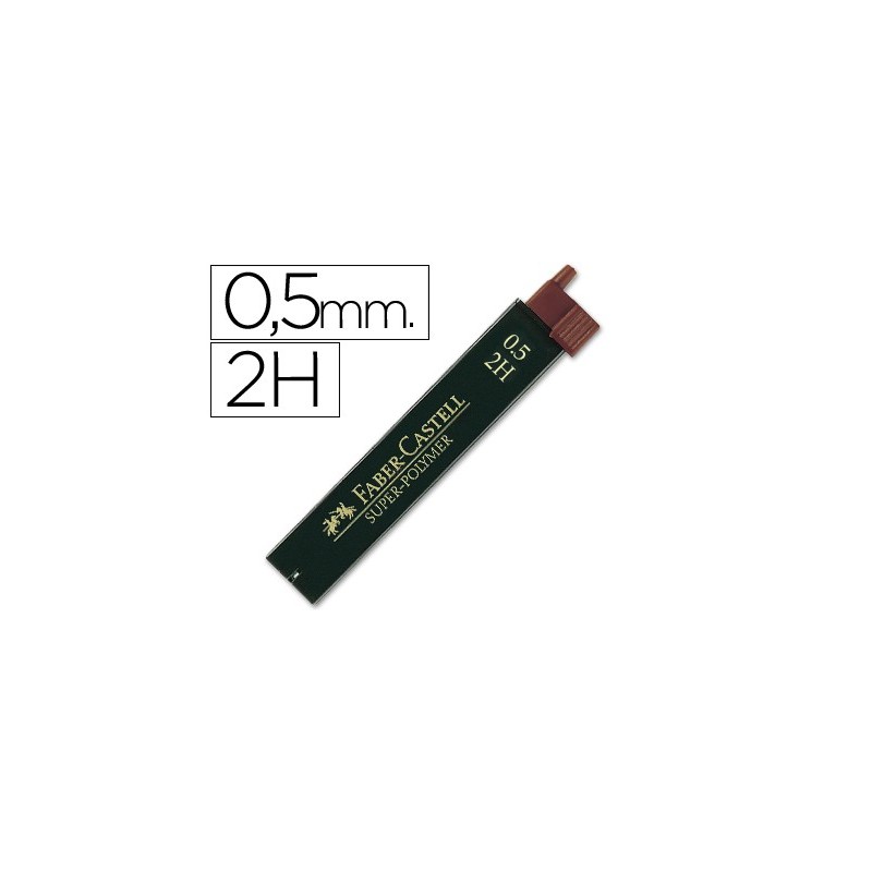 Minas faber grafito 9065 0,5 mm 2h estuche de 12 minas