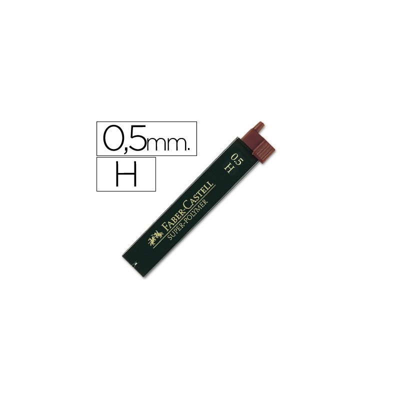 Minas faber grafito 9065 0,5 mm h estuche de 12 minas