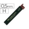Minas faber grafito 9065 0,5 mm h estuche de 12 minas