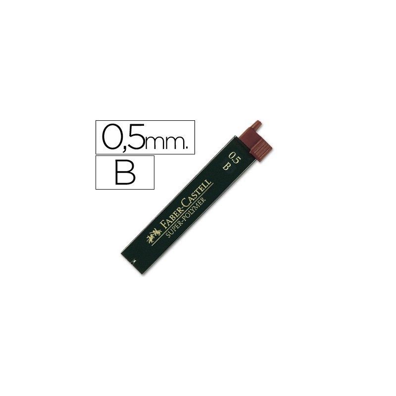 Minas faber grafito 9065 0,5 mm b estuche de 12 minas