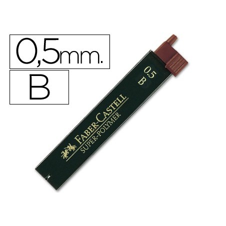 Minas faber grafito 9065 0,5 mm b estuche de 12 minas