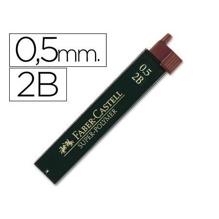 Minas faber grafito 9065 0,5 mm 2b estuche de 12 minas