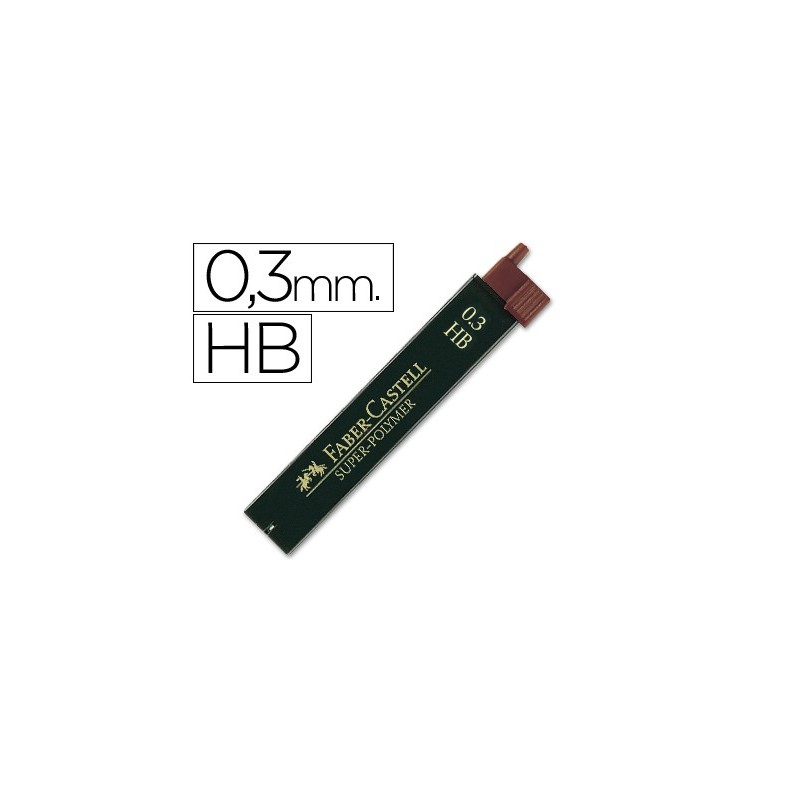 Minas faber grafito 9063 0,3 mm hb estuche de 12 minas