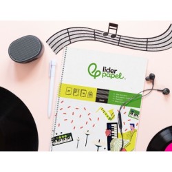 Bloc musica liderpapel pentagrama 3mm folio 20 hojas 100g/m2