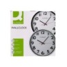 Reloj q-connect de pared plastico oficina redondo 34 cm marco blanco