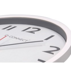 Reloj q-connect de pared plastico oficina redondo 34 cm marco blanco