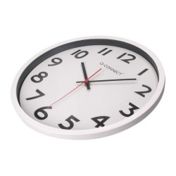 Reloj q-connect de pared plastico oficina redondo 34 cm marco blanco
