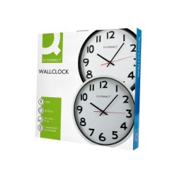 Reloj q-connect de pared plastico oficina redondo 34 cm marco negro