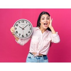 Reloj q-connect de pared plastico oficina redondo 34 cm marco blanco