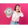 Reloj q-connect de pared plastico oficina redondo 34 cm marco blanco