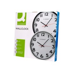 Reloj q-connect de pared plastico oficina redondo 34 cm marco blanco