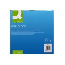 Reloj q-connect de pared plastico oficina redondo 34 cm marco blanco