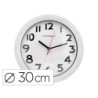 Reloj q-connect de pared plastico oficina redondo 30 cm marco blanco