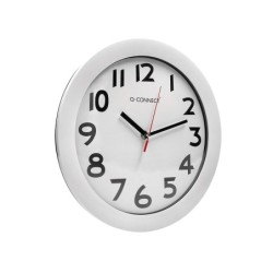 Reloj q-connect de pared plastico oficina redondo 30 cm marco blanco