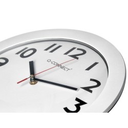 Reloj q-connect de pared plastico oficina redondo 30 cm marco blanco