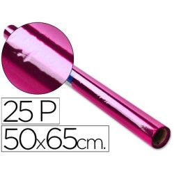 Papel celofan rollo trepado rosa 25 hojas de 50x65 cm