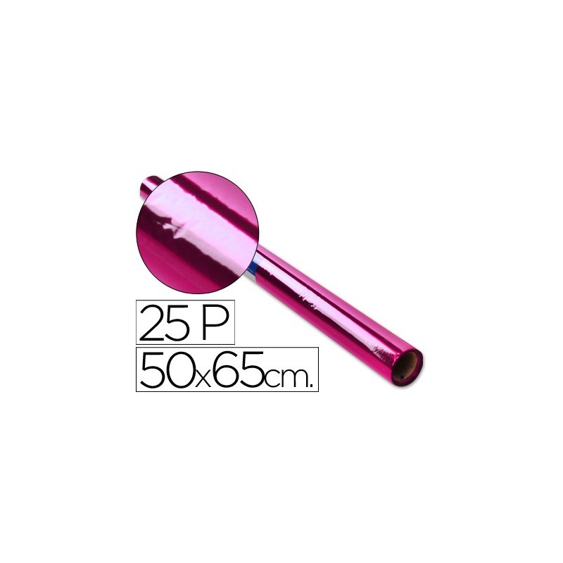 Papel celofan rollo trepado rosa 25 hojas de 50x65 cm