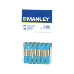 Lapices cera manley unicolor azul celeste n.17 caja de 12 unidades