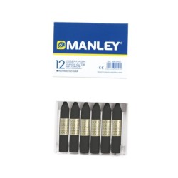 Lapices cera manley unicolor negro n.30 caja de 12 unidades
