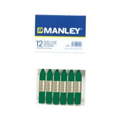 Lapices cera manley unicolor verde esmeralda n.24 caja de 12 unidades