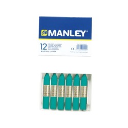 Lapices cera manley unicolor verde turquesa n.23 caja de 12 unidades
