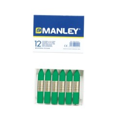 Lapices cera manley unicolor verde natural n.21 caja de 12 unidades