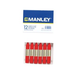 Lapices cera manley unicolor rojo escarlata n.9 caja de 12 unidades