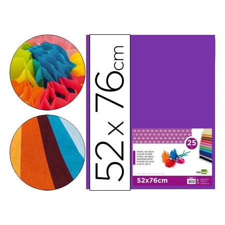 Papel seda liderpapel violeta 52x76 cm 18 gr paquete de 25 hojas