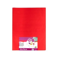 Papel seda liderpapel rojo 52x76 cm 18 gr paquete de 25 hojas