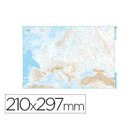 Mapa mudo b/n din a4 europa fisico