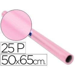 Papel charol rosa palido rollo 25 hojas de 50x65 cm