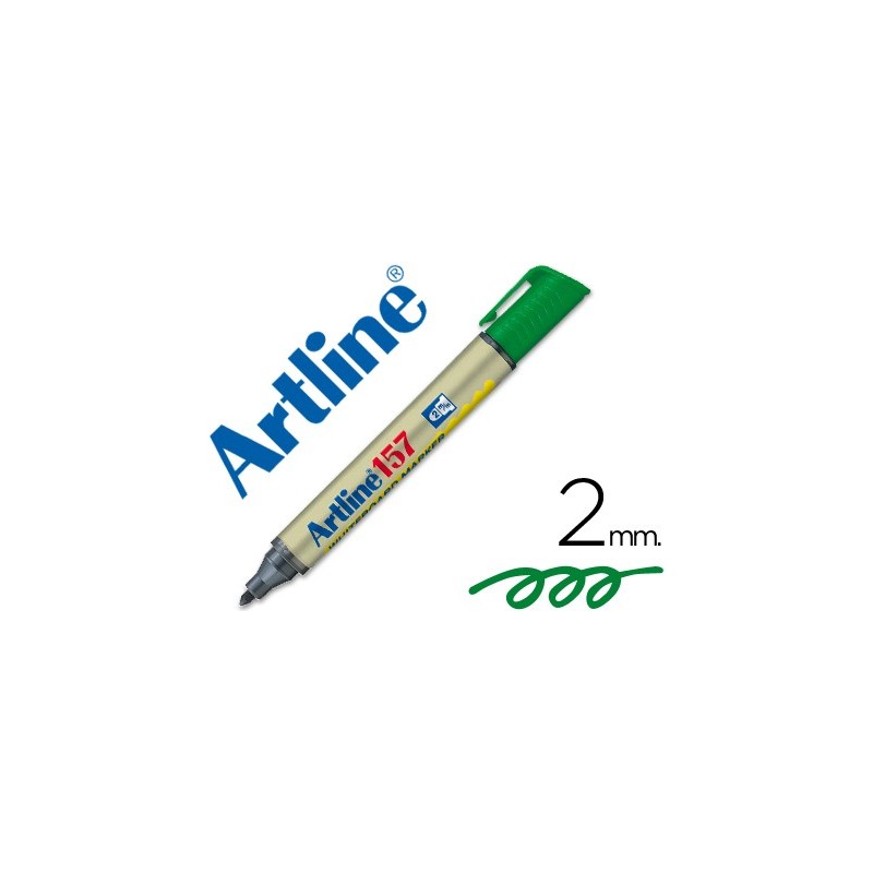 Rotulador artline pizarra ek-157 verde punta redonda 2 mm