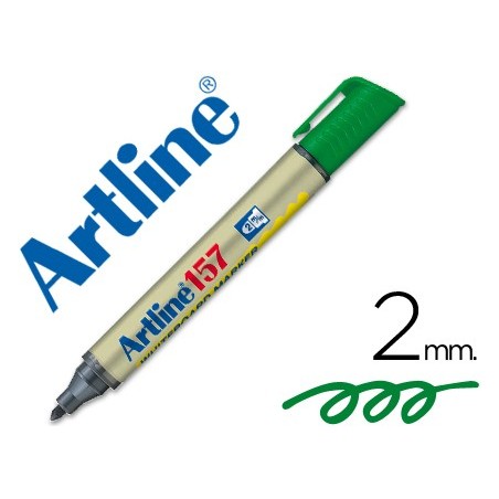 Rotulador artline pizarra ek-157 verde punta redonda 2 mm