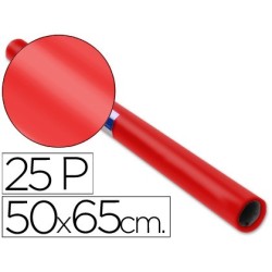 Papel charol rojo rollo 25 hojas de 50x65 cm
