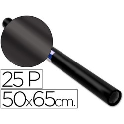 Papel charol negro rollo 25 hojas de 50x65 cm