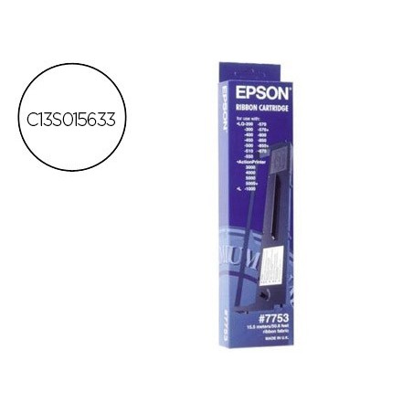 Cinta impresora epson lq-200 300 300c 300ii 500 550570 570 580 800 850 870 1500 negra (7753)