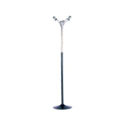 Perchero metalico pie 6 colgadores color negro/cromado 177x38 cm