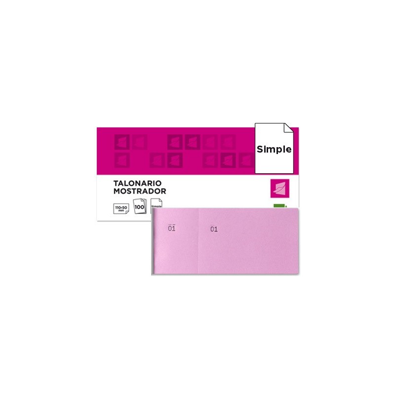 Talonario liderpapel mostrador 50x110 mm tl11 rosa con matriz