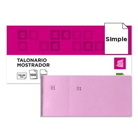 Talonario liderpapel mostrador 50x110 mm tl11 rosa con matriz
