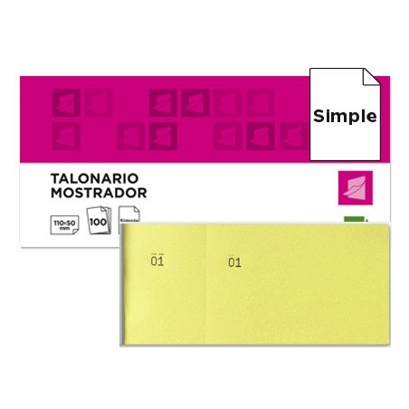Talonario liderpapel mostrador 50x110 mm tl07 amarillo con matriz