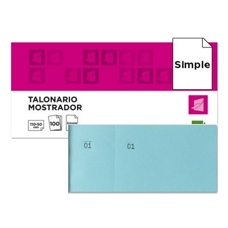 Talonario liderpapel mostrador 50x110 mm tl08 celeste con matriz